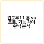 윈도우 11 홈과 프로 차이점 설명